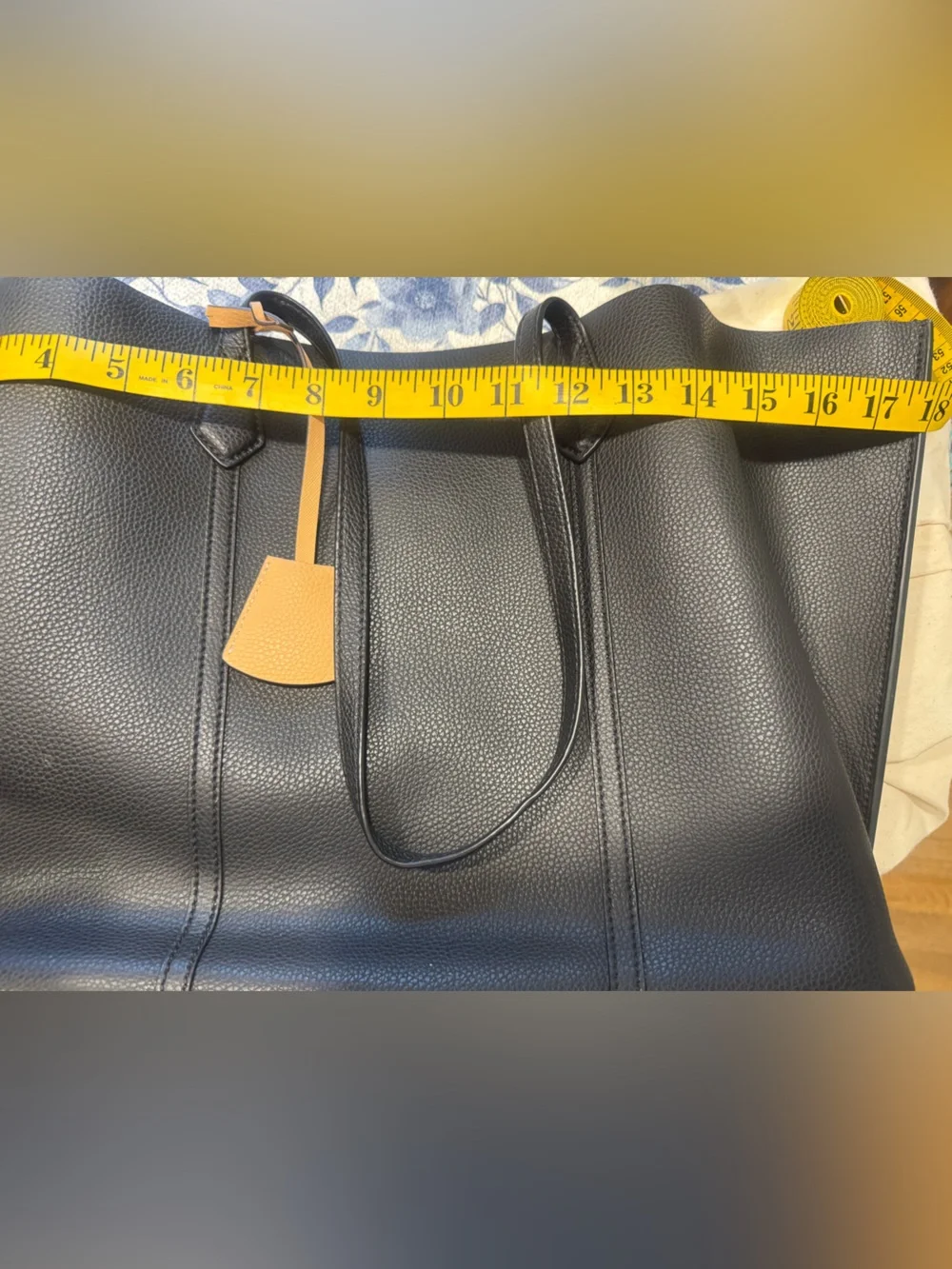 Tory Burch Perry Women's Triple-Compartment Tote Black Pebbled Leather